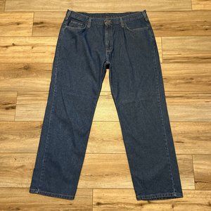 Men's Carhartt Relaxed Fit Denim Jeans SZ 42/32 Blue Medium Wash Cotton B350 DCW